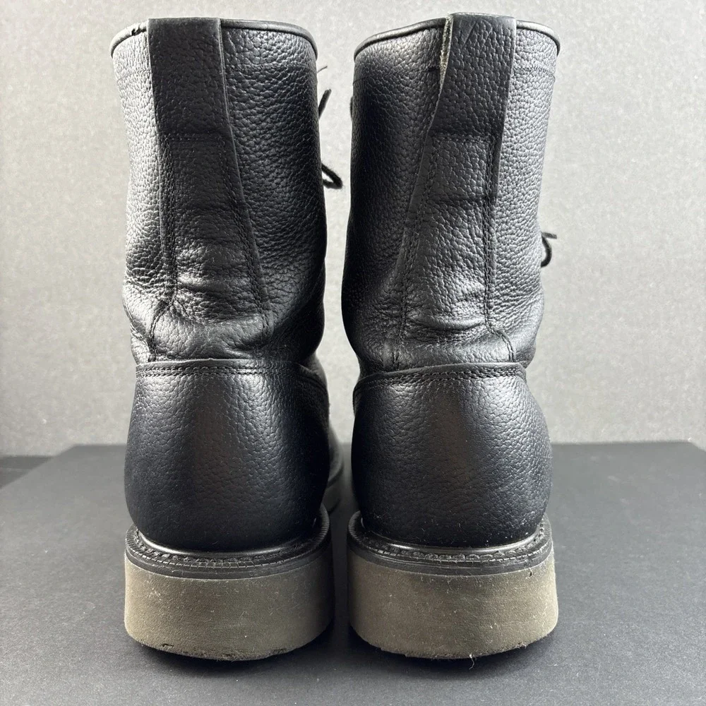 VTG Original Justin Workboots Made In USA  Leather Mens 8EE Vibram Oil Resistant